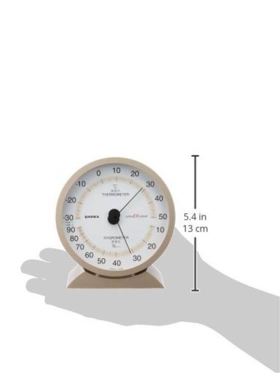 Empex Weather Super Can be Placed or Made in Champagne Meter, Thermo-Hygrometer, Analog, EX, Thermo-Hygrometer, Hanged, Japan, Gold, EX-2718,
