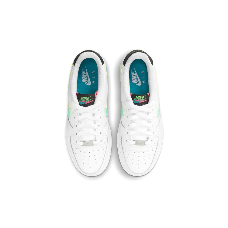 Nike Детские кроссовки Air Force 1 LV8 1 GS белые аквамариновые черные Green-Strike DJ5154-100