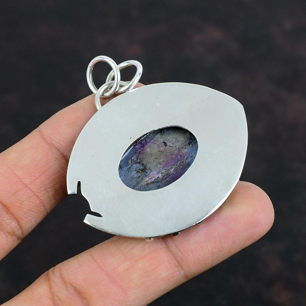 Кулон с кианитом, подлинный драгоценный камень, кулон из стерлингового серебра 925 пробы, элегантный кулон, ювелирные изделия из кианита, кулон из серебра ручной работы, подарок на помолвку