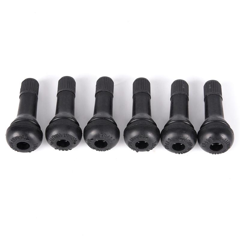 5pcs /Set Black Tr413 Tubeless Car Wheel Tire Valve Stems With Caps Tyre Rubber