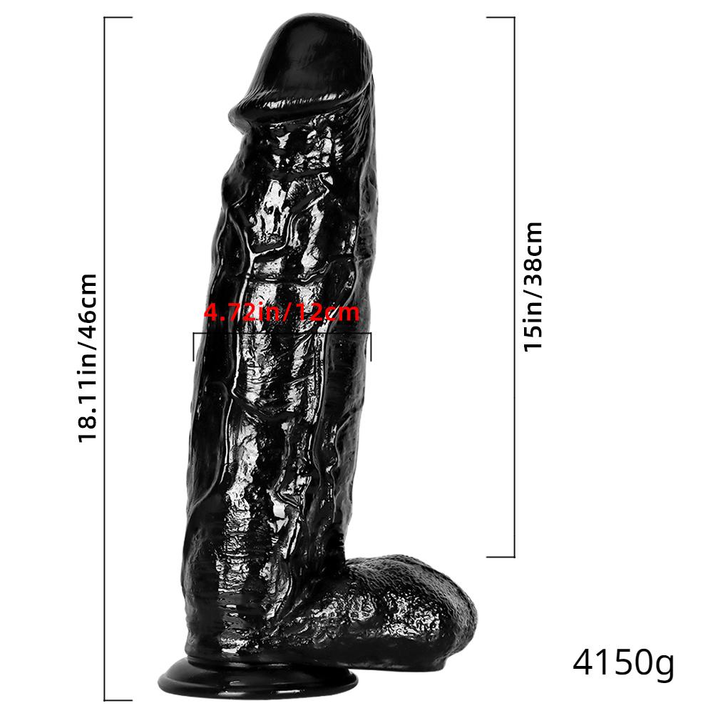 Супер огромный фаллоимитатор 46 см, реалистичный пенис для взрослых, секс-игрушка, большой черный член, анальная пробка, мастурбатор, БДСМ, привязка, женское доминирование