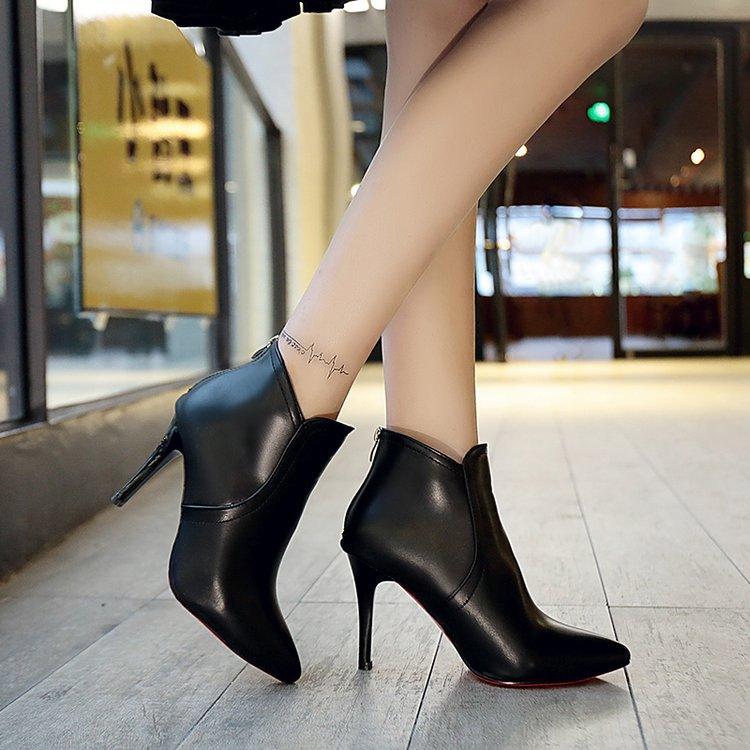 Осенняя новая модная повседневная обувь, отлично сочетается с острыми ботинками на высоком каблуке, одинарными ботинками на молнии, бесплатная доставка hjm89