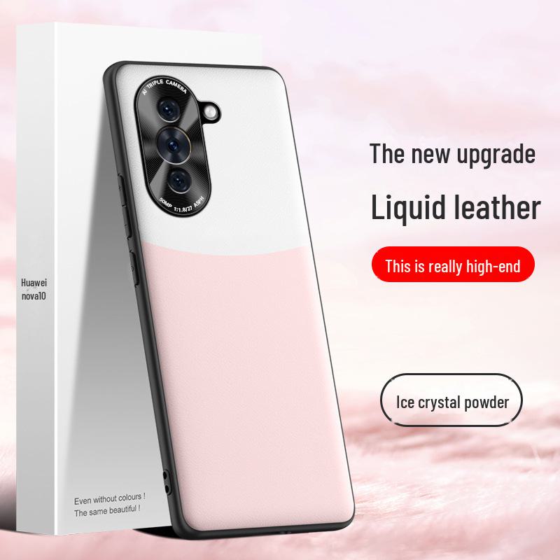 Защитный чехол из жидкой кожи для Huawei nova10. Противопадающий чехол поставляется в целости и сохранности.