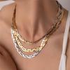 European and American Light Luxury Gold-Plated Titanium Steel Twist Chain Necklace and Bracelet Set