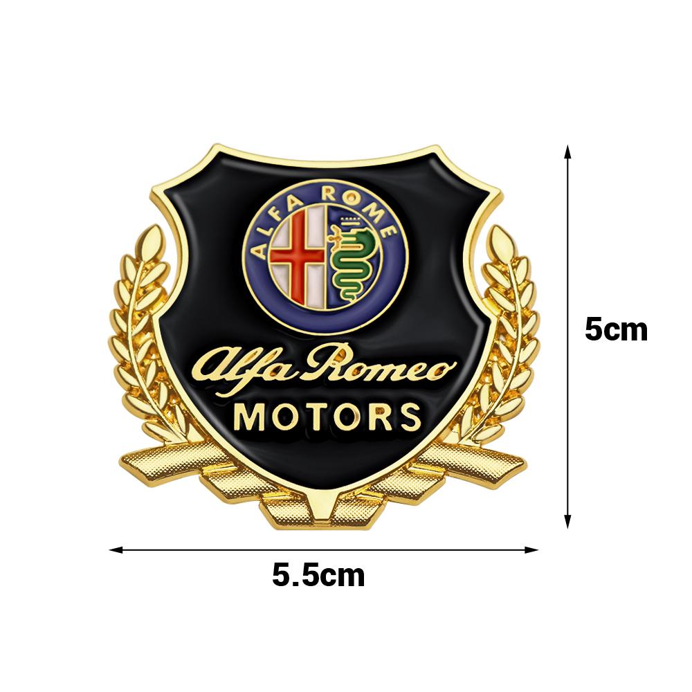 2pcs 3D Metal Emblem Design Car Body Window Decor Stickers Auto Styling For Alfa Romeo 159 Stelvio Volante Giulietta Mito 147 F1