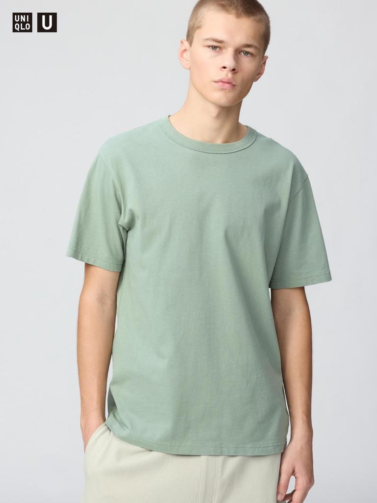 Uniqlo 485563 Футболка с круглым вырезом БЕЛЫЙ СЕРЫЙ ЧЕРНЫЙ ОРАНЖЕВЫЙ КОРИЧНЕВЫЙ КРЕМОВЫЙ ЗЕЛЕНЫЙ СИНИЙ ФИОЛЕТОВЫЙ Мужская Япония