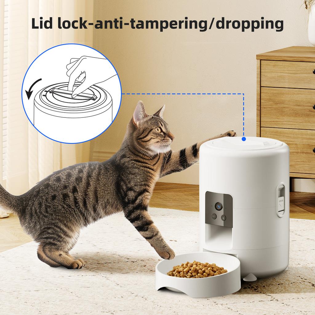 2 л Кормушка для домашних животных с камерой Таймер 5 В USB Умная автоматическая кормушка для кошек WIFI APP Видео Интеллектуальный диспенсер сухого корма Миска для кормления собак