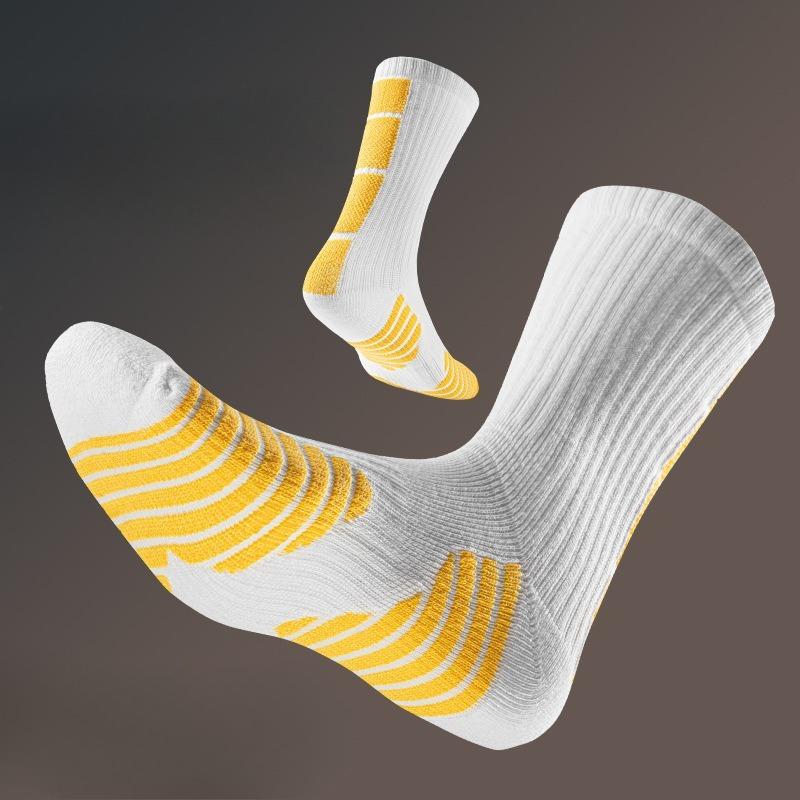 Носки, Спортивные баскетбольные носки, Мужские утолщенные махровые носки средней длины в полоску