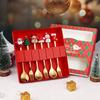 Christmas Spoon Fork Tableware Cartoon Santa Claus Spoon Girl Fruit Fork Cute Christmas Gift Box