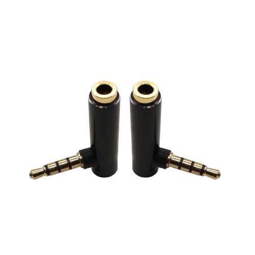VolutyTek 90 Degree 3.5mm Male to Female Headphone Adapter 1/8 Inch Right Angle Stereo Connector for MP3 Player (2pcs)
