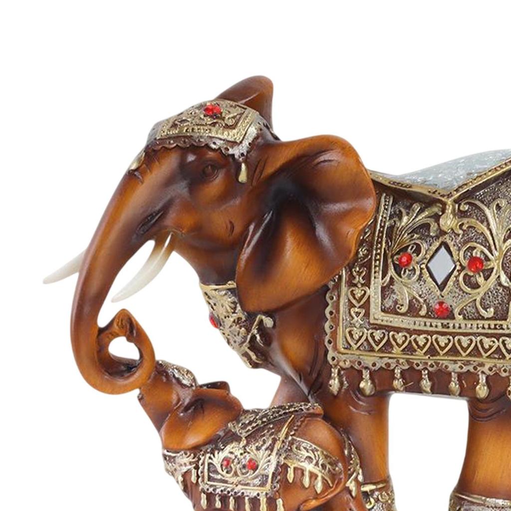 Статуя слонов-матери и ребенка, фигурка животного из смолы, креативный декор, центральная часть стола, скульптура