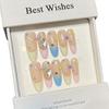 Fresh Little Wear Armor Handmade Nude Color Rainbow Candy Manicure French Flash Diamond Removable Nail Piece