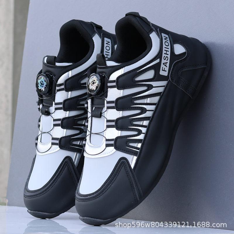 Мужская обувь осень водонепроницаемая кожаная поверхность 2024 новая спортивная обувь мужская сумка дно нескользящее усиление повседневная папа модная обувь