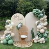 Retro Green Beige Balloons Garland Arch Kit Baby Shower Boy Birthday Party Decorations Ballons Baptism Wedding Decor Backdrop