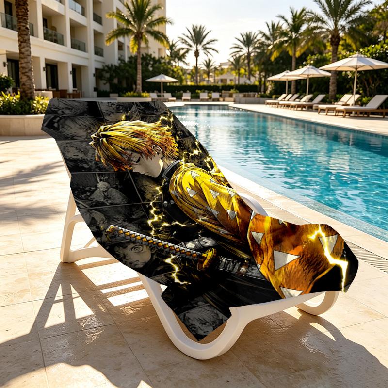 Demon Slayer Print Beach Towel Design, Soft, Lightweight. for Home Bathroom, Spa, Pool, Yoga, Surfing, Camping, Gift for Family, Friend
