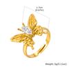 Y2K Hollow Butterfly Statement Ring, Stainless Steel Open Adjustable Band, Tarnish Free 18K Gold Plated Fashion Jewelry