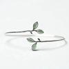 Minimalist Green Leaf Open Bracelet, Unique Branch Shaped Bracelet for Women's Elegant Daily Wear Jewelry