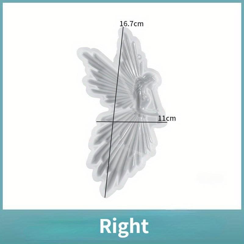 Crystal Drop Glue DIY Angel Mold Symmetrical Left and Right Blowing Flute with Wings Fairy High Mirror Silicone Mold