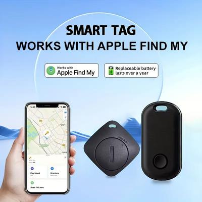 Умный Bluetooth GPS трекер Мини-локатор Сертифицирован MFI для приложения Apple Find My, Напоминание о потере, Глобальный поисковик местоположения для ключей, кошелька, домашних животных, детей, автомобиля