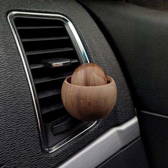Wooden Essential Oil Diffuser Round Ball Aromatherapy Diffuser Natural Walnut Passive Oil Diffuser for Home Car Yoga Hall SPA