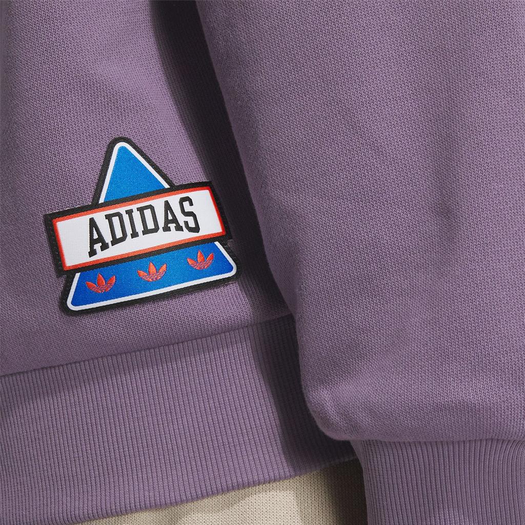 Adidas Originals Trefoil Crew Polo Толстовка с длинными рукавами и вышитым логотипом Женские топы Темно-серые фиолетовые IN1093
