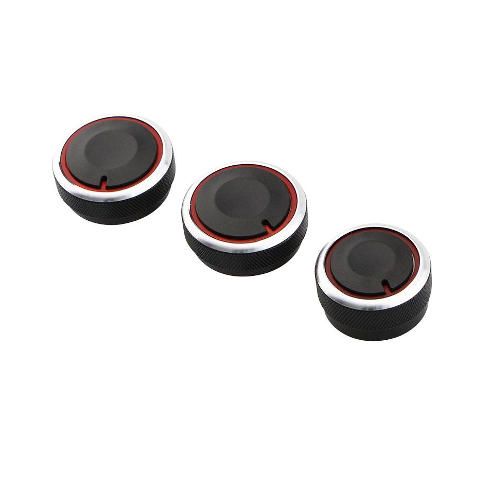 Car AC Knobs for Hyundai Verna Elantra Air Conditioning Heat Control Switch Button 3Pcs Aluminum Alloy Knob Interior Accessories
