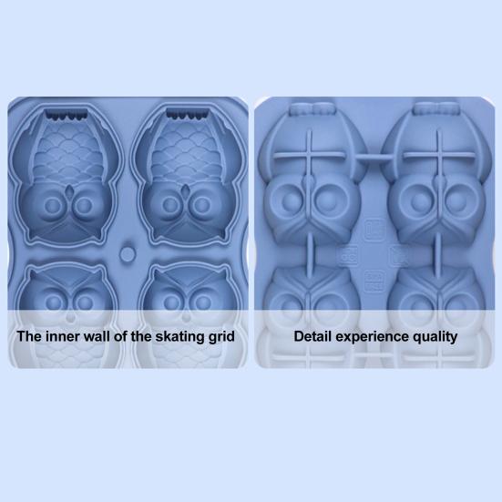 Форма для кубиков льда с воронкообразными крышками. Форма для льда в виде пингвина и совы из пищевого силикона. Изготовитель кубиков льда в виде животных.