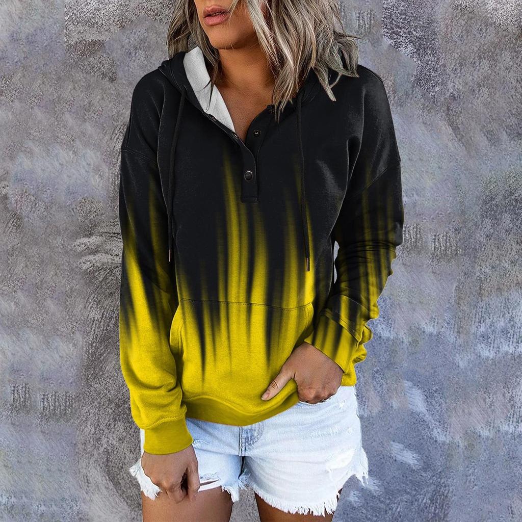 Women's Casual Fashion Print Long Sleeve Pullover Hooded Top Sweatshirts