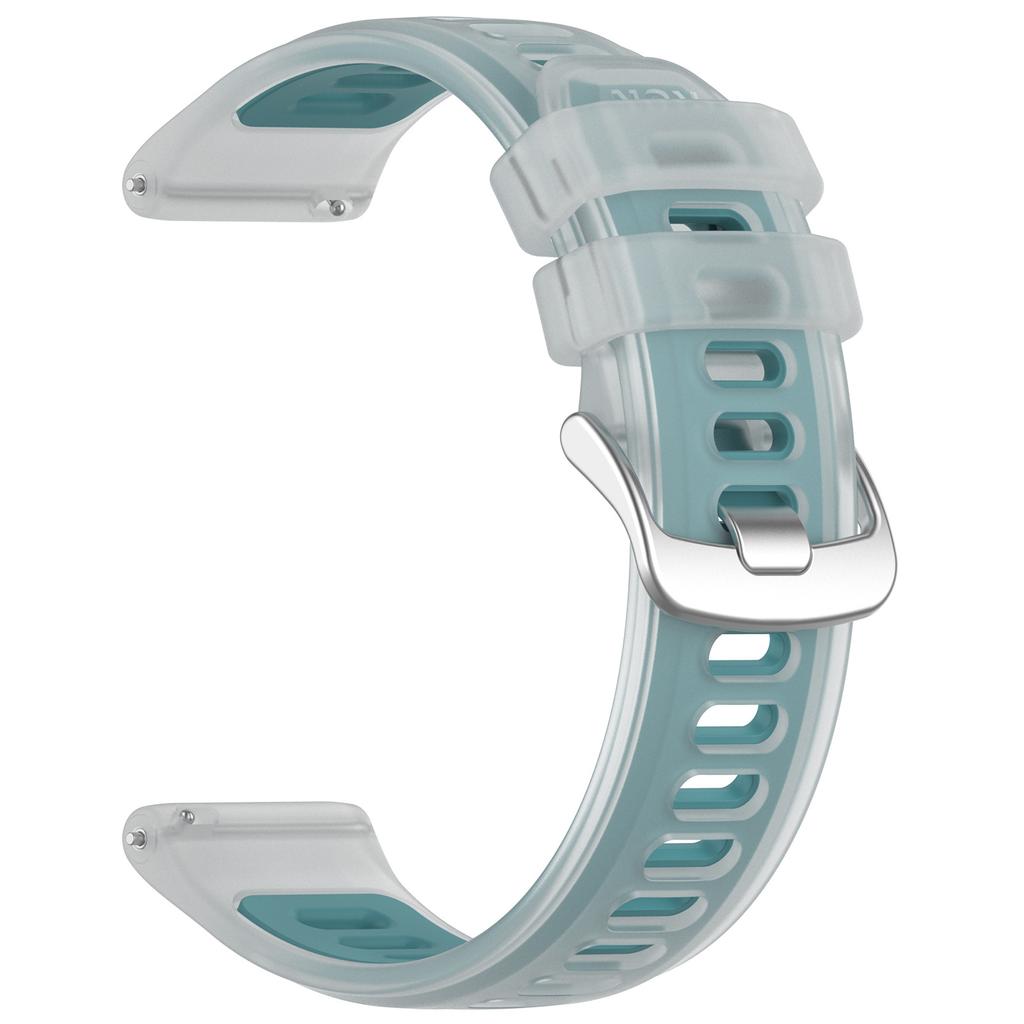 20mm 22mm Translucent Jelly Silicone Watch Band for Garmin Forerunner 570 Breathable Dual-Color Replacement Strap