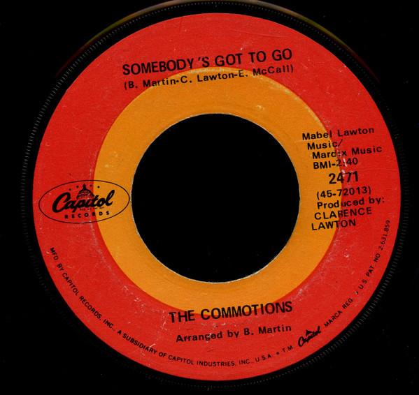 7-дюймовая пластинка COMMOTIONS - Somebody's Got To Go 2471 Capitol Records US Соул/Фанк Б/У