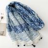 Spring/summer Bohemian Style Artistic Scarf with Fringe Decoration and Large Mesh Fabric