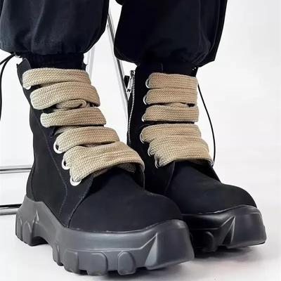 Модная осенняя мотоциклетная мужская обувь до щиколотки, уличная готическая платформа, рокерские массивные каблуки, панк, дизайнерская обувь, короткие ботинки рыцаря, женские зимние