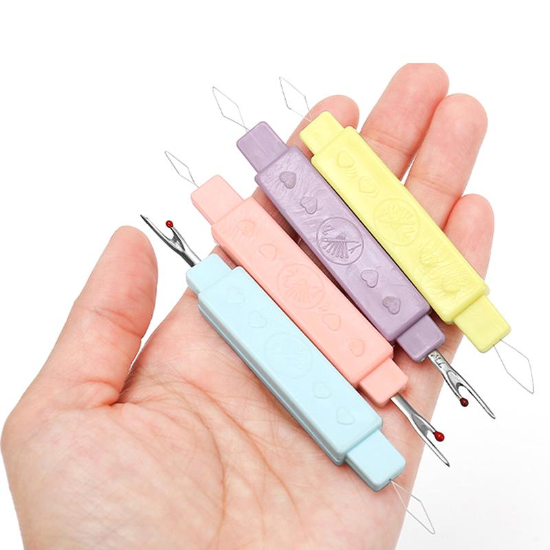 Швейная игла, нитевдеватель, вспарыватель швов, швейный инструмент двойного назначения, портативный домашний нитеобрезатель с двойной головкой и защитным чехлом 2-в-1