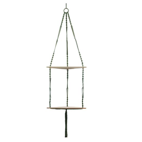 Настенная угловая полка Богема Ручная работа Хлопковая веревка 45659 Ярусная