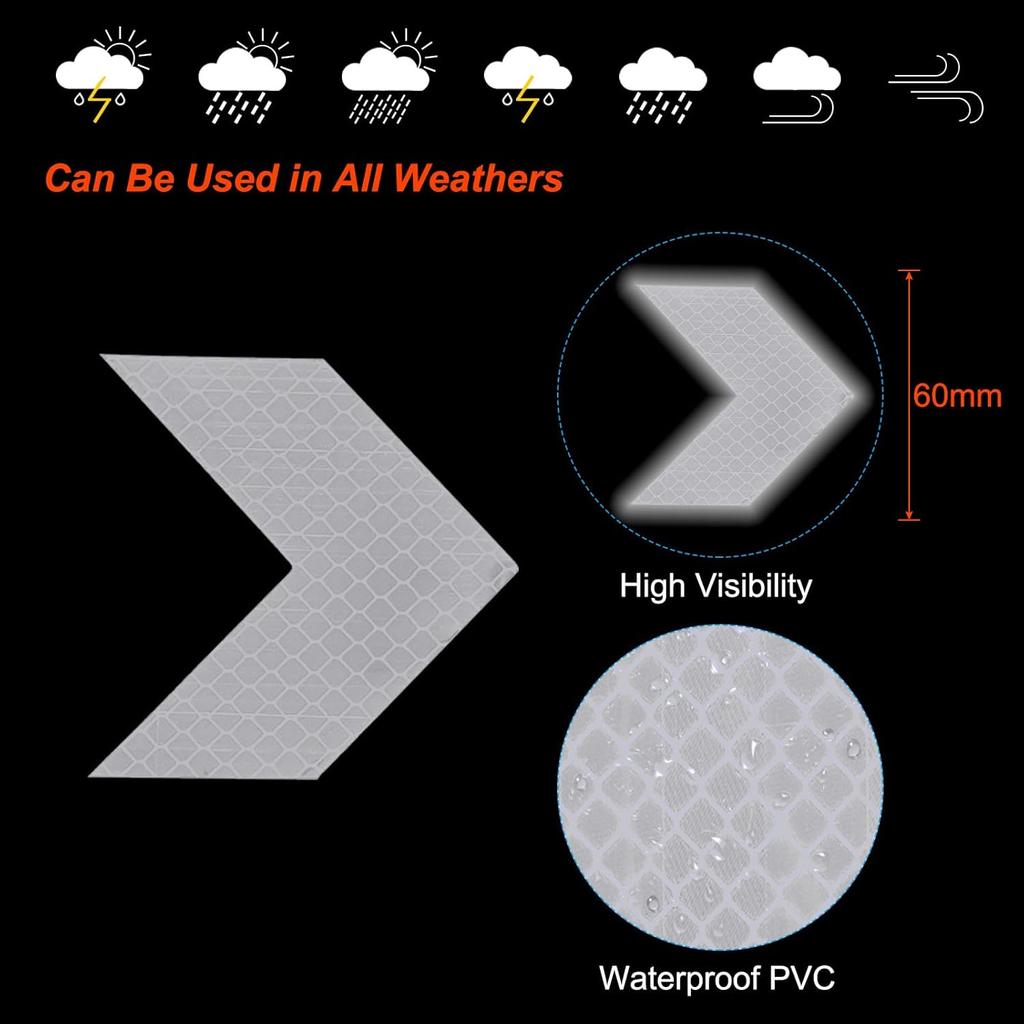 PATIKIL Reflective Stickers, 30 Pcs Safety High Visibility Reflective Sticker Waterproof Driveway Reflectors for Bicycle, Motorcycle, Fluorescent
