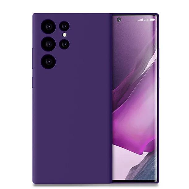 Квадратный оригинальный чехол из жидкого силикона для Samsung Galaxy S23 S24 S22 S21 Ultra Plus FE A33 A53 A73 A34 A54 A52 A52S Полное покрытие