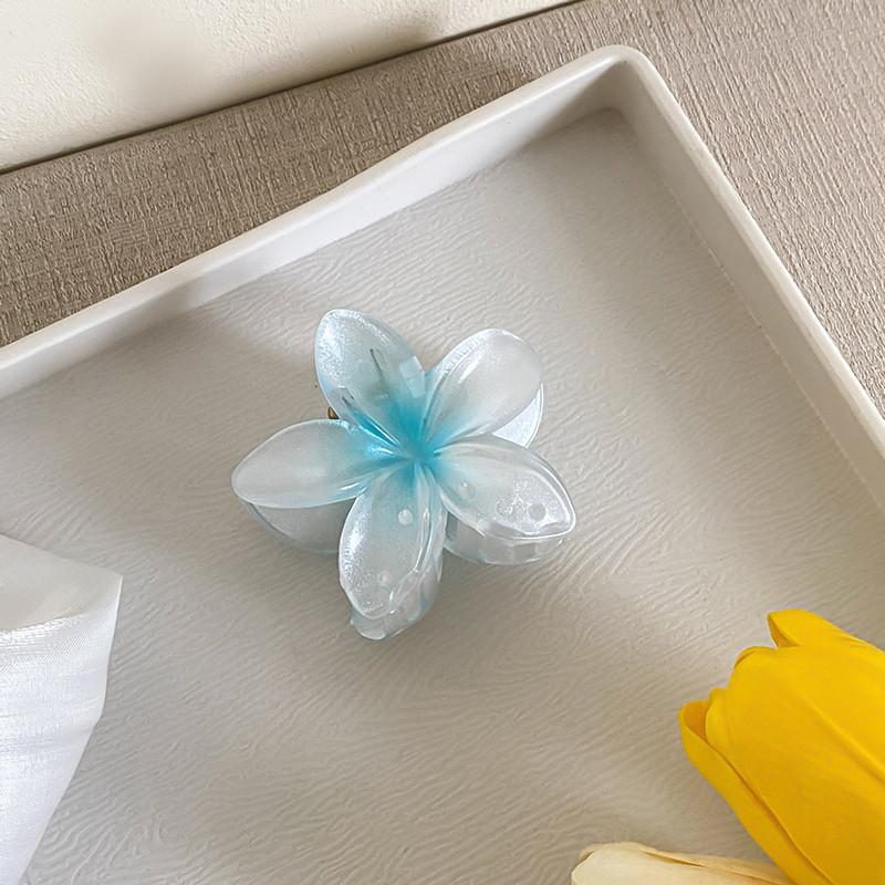 6cm Acrylic Gradient Frangipani Hair Clip Women Korean Sweet Shark Clip Hair Accessories