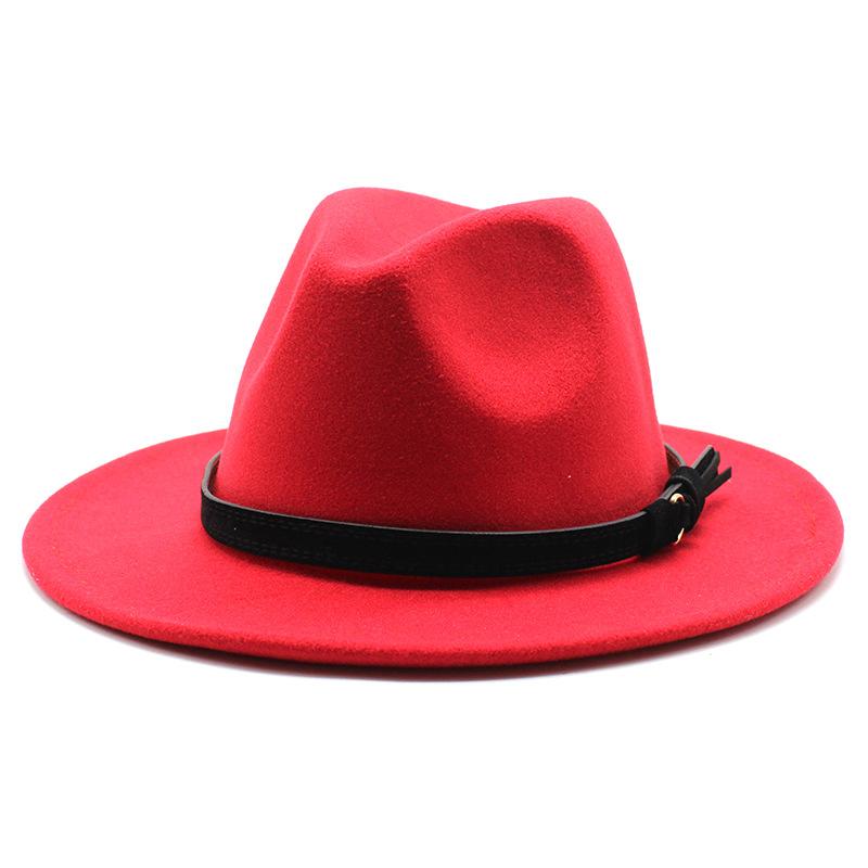 Men'S And Women'S Top Hats British Classic Jazz Hats Woolen Hats Big Eaves Hat Fashion Flat Hat Jz-012