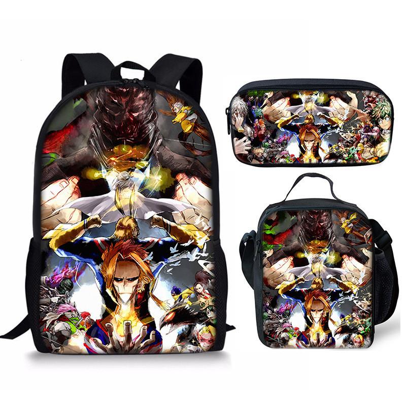 My Hero Academia Student Pack With Polyester Lining And Anime Cartoon Design For Teens