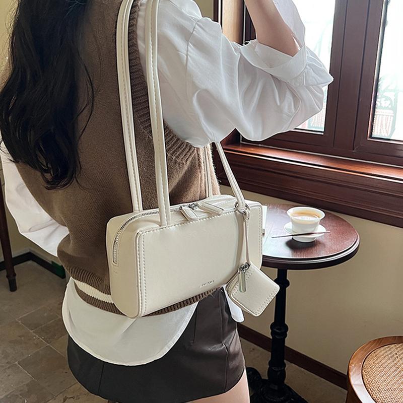 Женские модные сумки через плечо из искусственной кожи с ручкой-подушкой, ретро, однотонные, подмышечные сумки с маленьким кошельком, женские сумки ARI