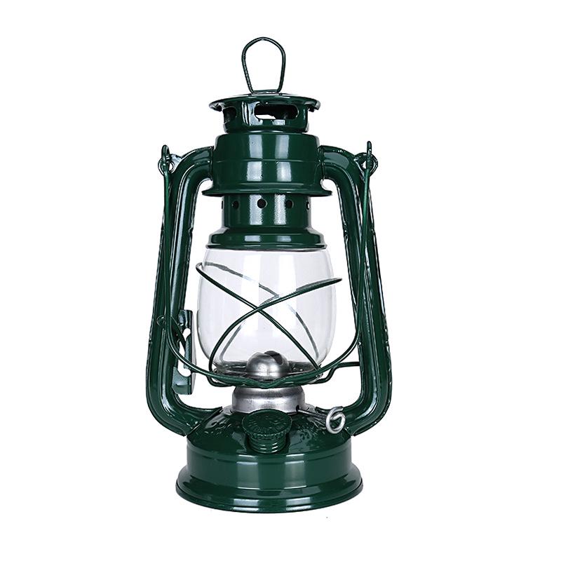 Vintage Iron Hurricane Lantern: Outdoor Kerosene Lamp & Decorative Light for Camping