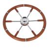 Teak Wood Handle Boat Steering Wheel 6 Spoke 304 Stainless Steel Center Frame Replacement Yachts Steering Wheel for 5