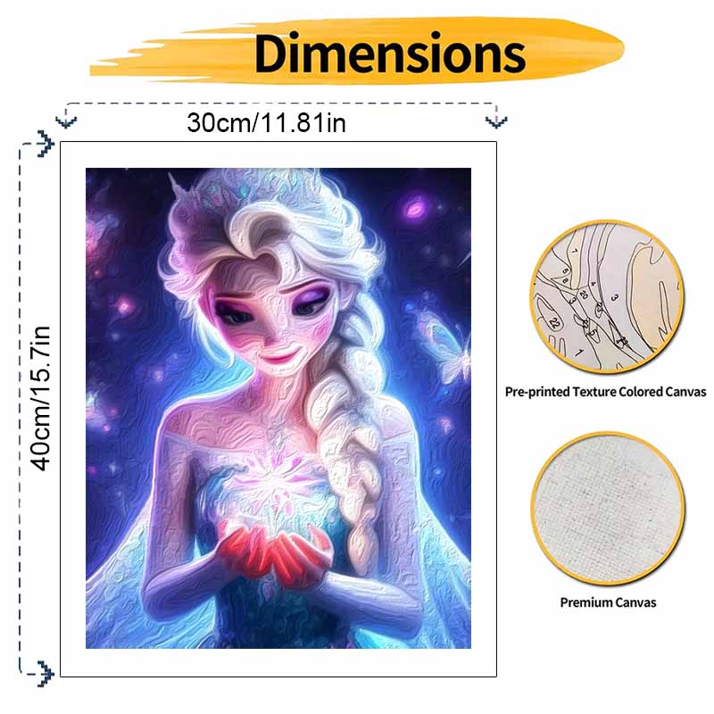 Disney Анимация цифровая масляная живопись Эльза DIY ручная роспись раскраска домашний декор принцесса сверкающий эстетичный настенное искусство холст