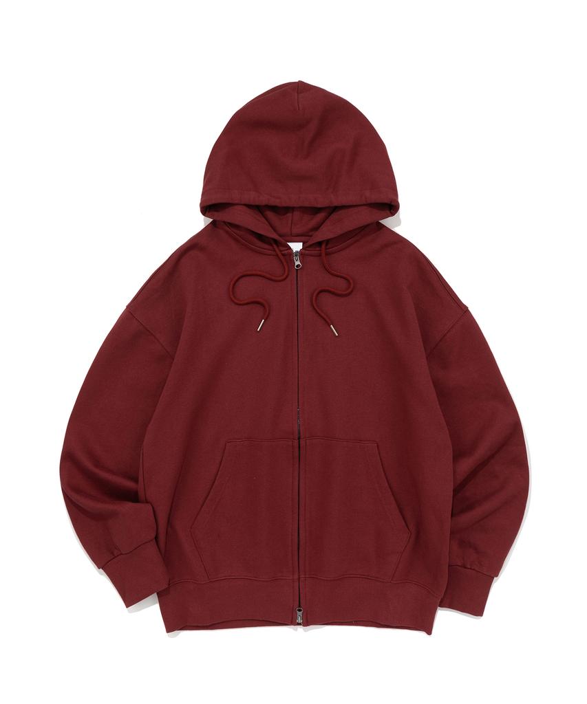 Худи Le Custom The Essential Oversized Однотонное с двусторонней молнией (Бургундия)