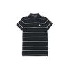 Yarn Dye Striped Short Sleeve Polo Shirt Men Tops Black FT2836