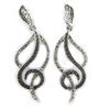 [M1911] - Designer Earrings 'Sissi' Gray White