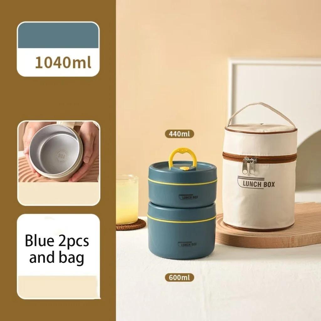 Portable Insulated Lunch Box 304 Stainless Steel Insulated Bucket Lunch Box Insulated Box For Office Workers