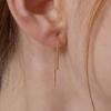 [LOMET] Современные серьги-подвески на цепи 14K GF_MJ5006BFE