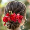 Sweet Flower Hair Comb Bohemian Thai Hair Accessories Side Clip Thailand Flower Hairpin  Headwear