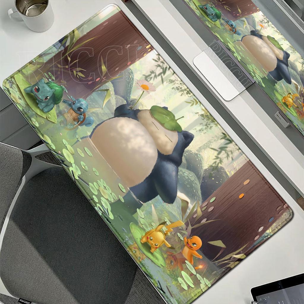 Game Card Mousepad Snorlax XXL Mouse Mat Pokmon Anime Peripheral Pokemon Large Desk Mat ESports Cabinet Deskpad PC Accessories